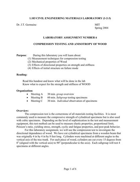 viva questions on compression test|1.103 CIVIL ENGINEERING MATERIALS LABORATORY (1 .